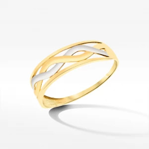 Zdjęcie produktu Dwukolorowy pierścionek ze złota