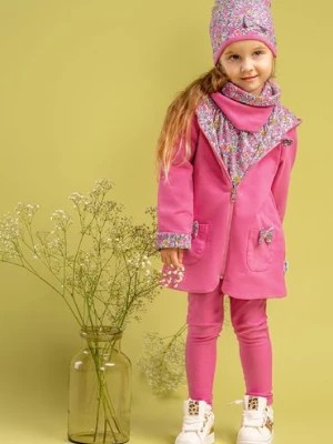 Zdjęcie produktu Dwustronna kurtka przejściowa różowa dla dziewczynki z kapturem Nicol