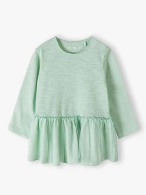 Zdjęcie produktu Dzianinowa bluzka niemowlęca z falbanką - zielona - 5.10.15.