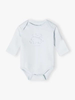 Zdjęcie produktu Dzianinowe body dla niemowlaka z miękkim nadrukiem - błękitne 5.10.15.