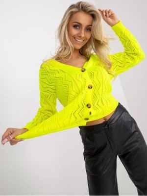 Zdjęcie produktu Dzianinowy sweter damski RUE PARIS żółty