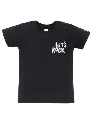 Zdjęcie produktu Dzianinowy t-shirt niemowlęcyLet's rock czarny Pinokio