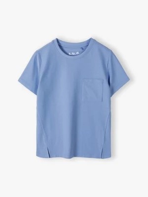 Zdjęcie produktu Dzianinowy t-shirt z kieszonką - niebieski - 5.10.15.