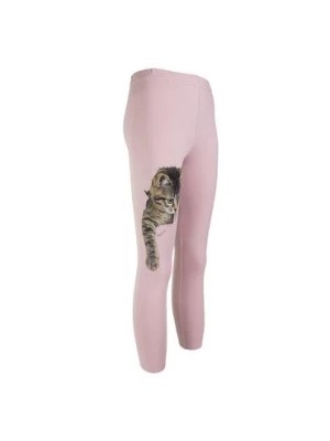 Zdjęcie produktu Dziewczęce legginsy różowe z kotkiem TUP TUP