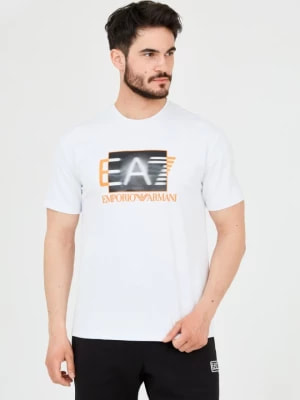 Zdjęcie produktu EA7 Biały t-shirt z holograficznym logo EA7 Emporio Armani