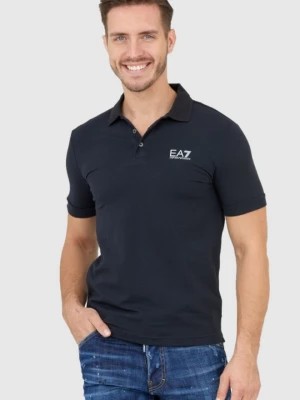 Zdjęcie produktu EA7 Ciemnogranatowa koszulka polo ze srebrnym logo EA7 Emporio Armani