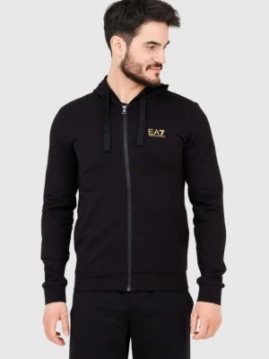 Zdjęcie produktu EA7 Czarna bluza z kapturem i złotym logo EA7 Emporio Armani