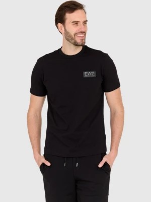 Zdjęcie produktu EA7 Czarny męski t-shirt z naszywką z logo EA7 Emporio Armani
