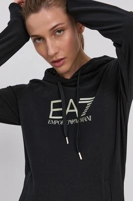 Zdjęcie produktu EA7 Emporio Armani Bluza 8NTM36.TJCQZ damska kolor czarny z kapturem gładka