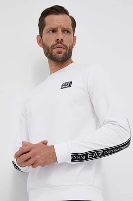 Zdjęcie produktu EA7 Emporio Armani bluza bawełniana męska kolor biały z aplikacją