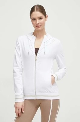 Zdjęcie produktu EA7 Emporio Armani bluza damska kolor biały z kapturem z nadrukiem