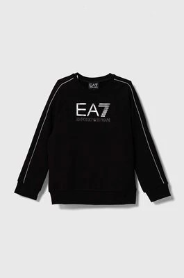 Zdjęcie produktu EA7 Emporio Armani bluza dziecięca kolor czarny z nadrukiem