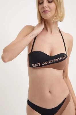 Zdjęcie produktu EA7 Emporio Armani dwuczęściowy strój kąpielowy kolor brązowy lekko usztywniona miseczka