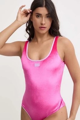 Zdjęcie produktu EA7 Emporio Armani jednoczęściowy strój kąpielowy kolor różowy miękka miseczka