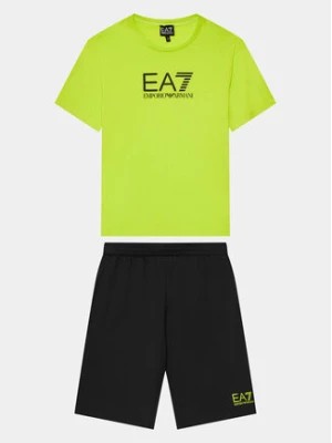 Zdjęcie produktu EA7 Emporio Armani Komplet t-shirt i szorty sportowe 3DBV01 BJ02Z 28BM Zielony Regular Fit