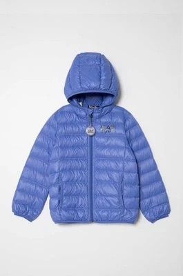 Zdjęcie produktu EA7 Emporio Armani kurtka puchowa dziecięca kolor niebieski
