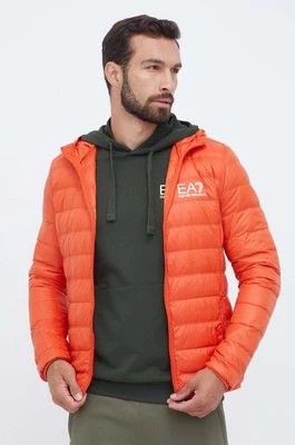 Zdjęcie produktu EA7 Emporio Armani kurtka puchowa męska kolor pomarańczowy przejściowa