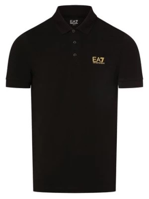Zdjęcie produktu EA7 Emporio Armani Męska koszulka polo Mężczyźni Bawełna czarny jednolity,