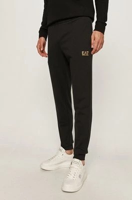 Zdjęcie produktu EA7 Emporio Armani spodnie dresowe bawełniane kolor czarny gładkie