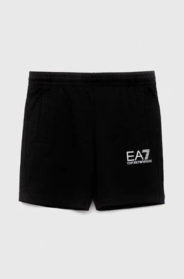Zdjęcie produktu EA7 Emporio Armani szorty bawełniane dziecięce kolor czarny
