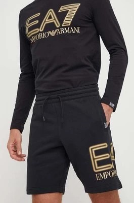 Zdjęcie produktu EA7 Emporio Armani szorty bawełniane kolor czarny
