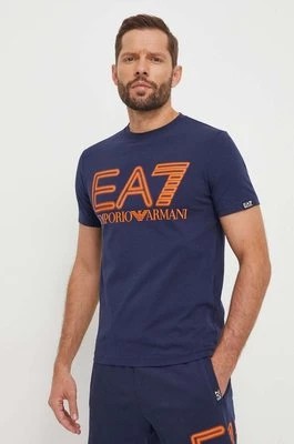 Zdjęcie produktu EA7 Emporio Armani t-shirt męski kolor granatowy z nadrukiem