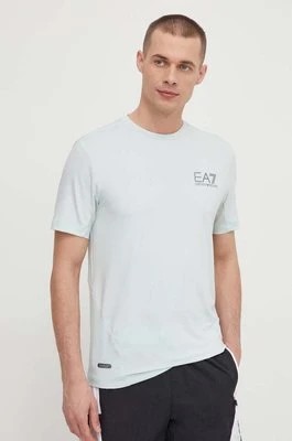 Zdjęcie produktu EA7 Emporio Armani t-shirt męski kolor turkusowy z nadrukiem