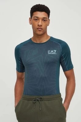 Zdjęcie produktu EA7 Emporio Armani t-shirt męski kolor zielony z nadrukiem