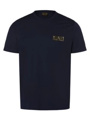Zdjęcie produktu EA7 Emporio Armani T-shirt męski Mężczyźni Bawełna niebieski jednolity,