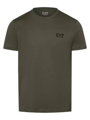 Zdjęcie produktu EA7 Emporio Armani T-shirt męski Mężczyźni Dżersej zielony jednolity,