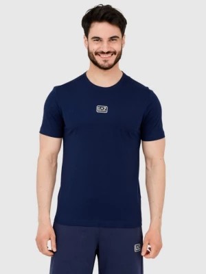 Zdjęcie produktu EA7 Granatowy t-shirt męski z naszywką z logo EA7 Emporio Armani