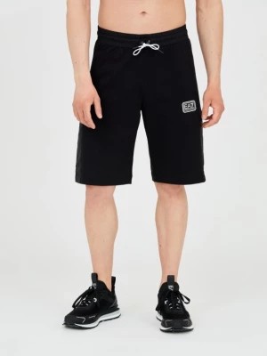 Zdjęcie produktu EA7 Męskie czarne shorty ze wstawkami EA7 Emporio Armani