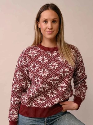 Zdjęcie produktu ebbe Sweter "Vemdalen" w kolorze bordowo-białym rozmiar: XL