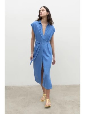 Zdjęcie produktu Ecoalf Lniana sukienka w kolorze niebieskim rozmiar: S