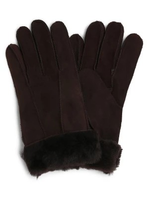 Zdjęcie produktu eem Skórzane rękawiczki Mężczyźni skóra brązowy jednolity,