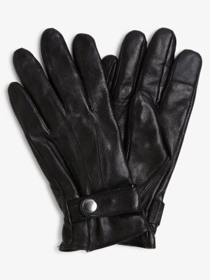 Zdjęcie produktu eem Skórzane rękawiczki Mężczyźni skóra czarny jednolity,