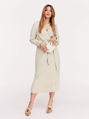 Zdjęcie produktu Elegancka beżowa sukienka do kolan TARANKO