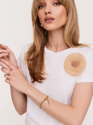 Zdjęcie produktu Elegancka bransoleta w złotym kolorze ze sztuczną perłą TARANKO
