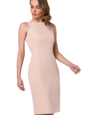 Zdjęcie produktu Elegancka klasyczna sukienka ołówkowa bez rękawów beżowa Stylove