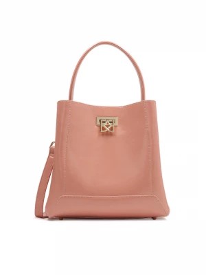 Zdjęcie produktu Elegancka różowa torebka o sztywnej konstrukcji Kazar