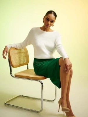 Zdjęcie produktu Elegancka spódnica damska asymetryczna- zielona Greenpoint
