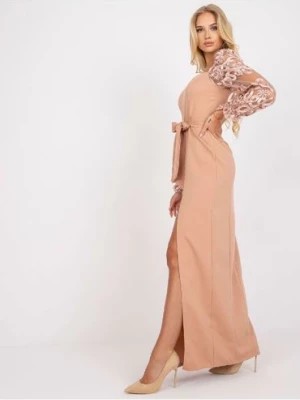 Zdjęcie produktu Elegancka sukienka damska z koronkowymi rękawami