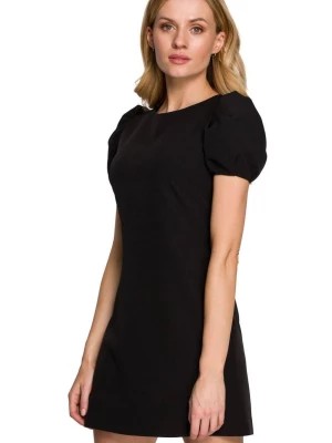 Zdjęcie produktu Elegancka sukienka mini krótkie bufiaste rękawy czarna Makover