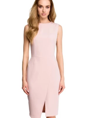 Zdjęcie produktu Elegancka sukienka ołówkowa midi dopasowana bez rękawów różowa Stylove