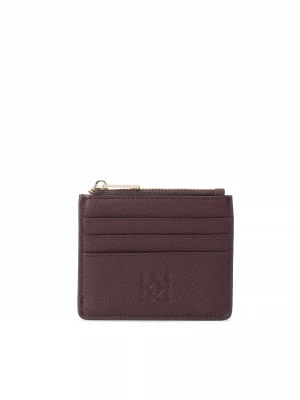 Zdjęcie produktu Elegancki ciemnobrązowy portfel na karty ze skóry Kazar