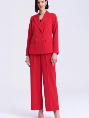 Zdjęcie produktu Elegancki, dwurzędowy żakiet czerwony Greenpoint