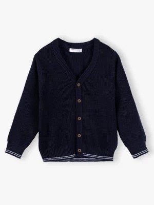 Zdjęcie produktu Elegancki dzianinowy sweter dla chłopca na guziki - granatowy Lincoln & Sharks by 5.10.15.