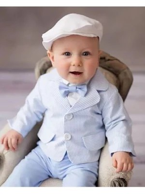 Zdjęcie produktu Elegancki zestaw KAJETAN dla chłopca - marynarka + koszulo-body + spodnie + mucha Balumi
