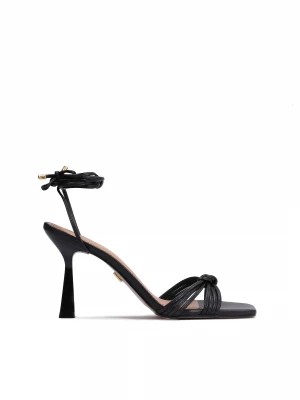 Zdjęcie produktu Eleganckie czarne sandały na obcasie klepsydrze Kazar