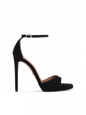 Zdjęcie produktu Eleganckie czarne sandały na platformie i wysokiej szpilce Kazar